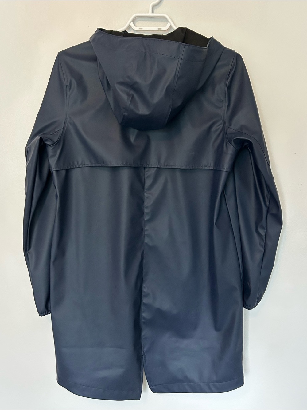 Herschel Navy Hooded Rain Jacket Coat Small - Picture 2 of 6